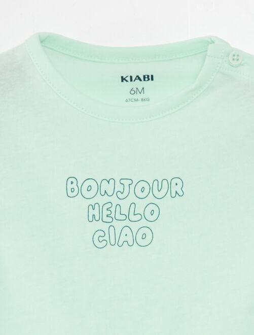 T-shirt met korte mouwen en letters - Kiabi
