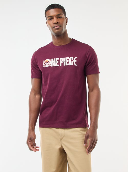 T-shirt met korte mouwen en 'One Piece'-print - Kiabi