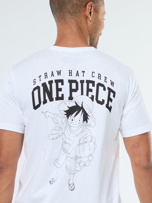 T-shirt met korte mouwen en 'One Piece'-print - Kiabi