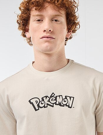 T-shirt met korte mouwen en 'Pokemon' print, effen