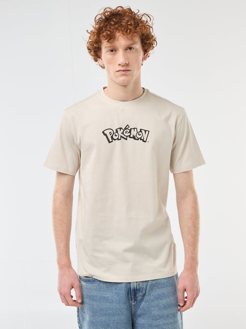 T-shirt met korte mouwen en 'Pokemon' print, effen - Kiabi