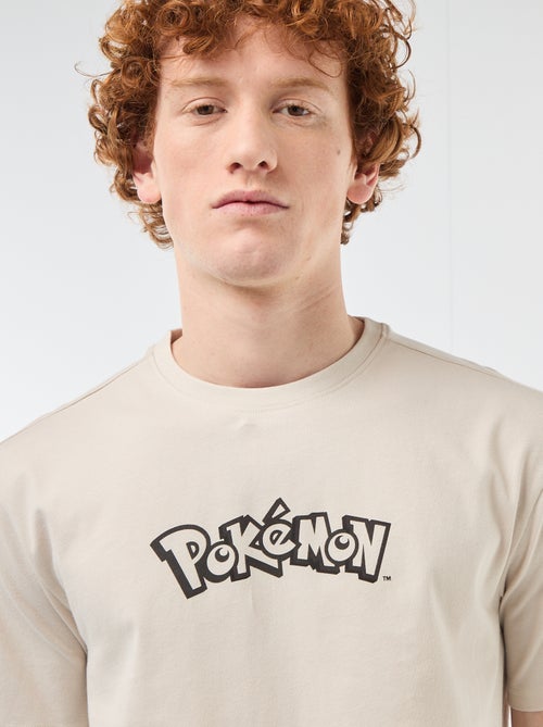 T-shirt met korte mouwen en 'Pokemon' print, effen - Kiabi