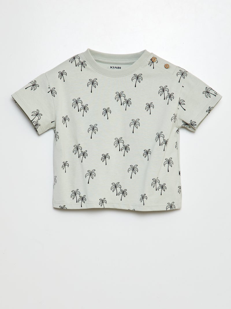 T-shirt met korte mouwen en print - Tough Cotton GROEN - Kiabi