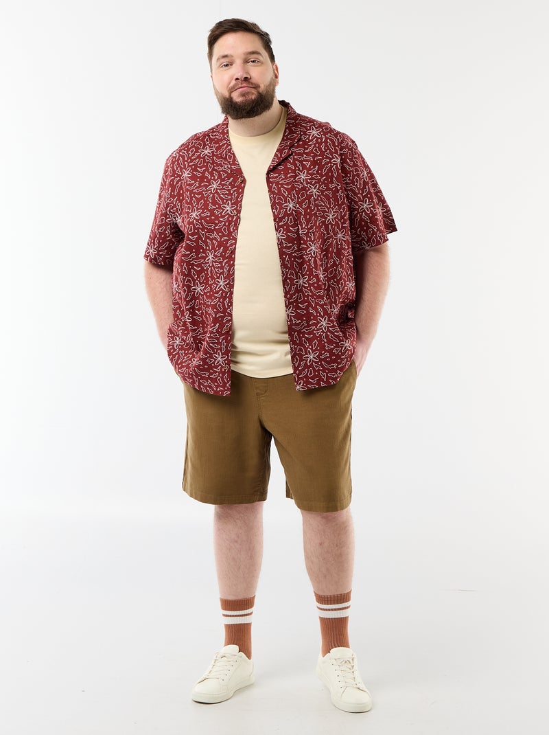 T-shirt met korte mouwen en print Biege - Kiabi