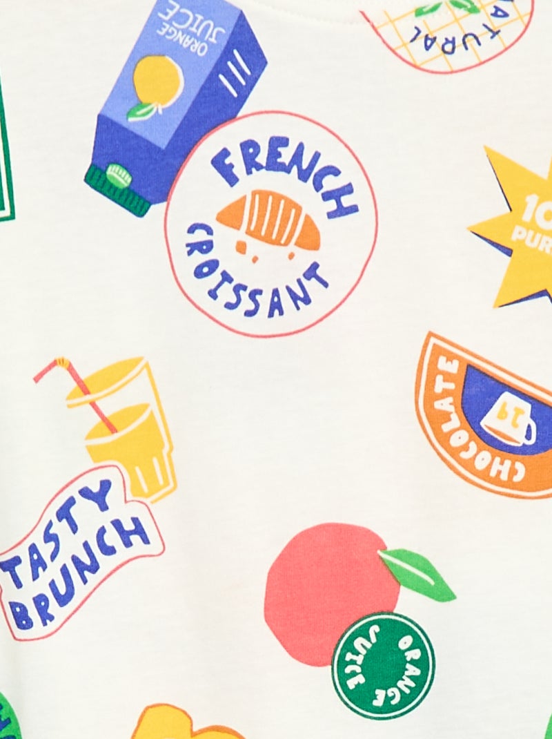 T-shirt met korte mouwen en print Biege - Kiabi