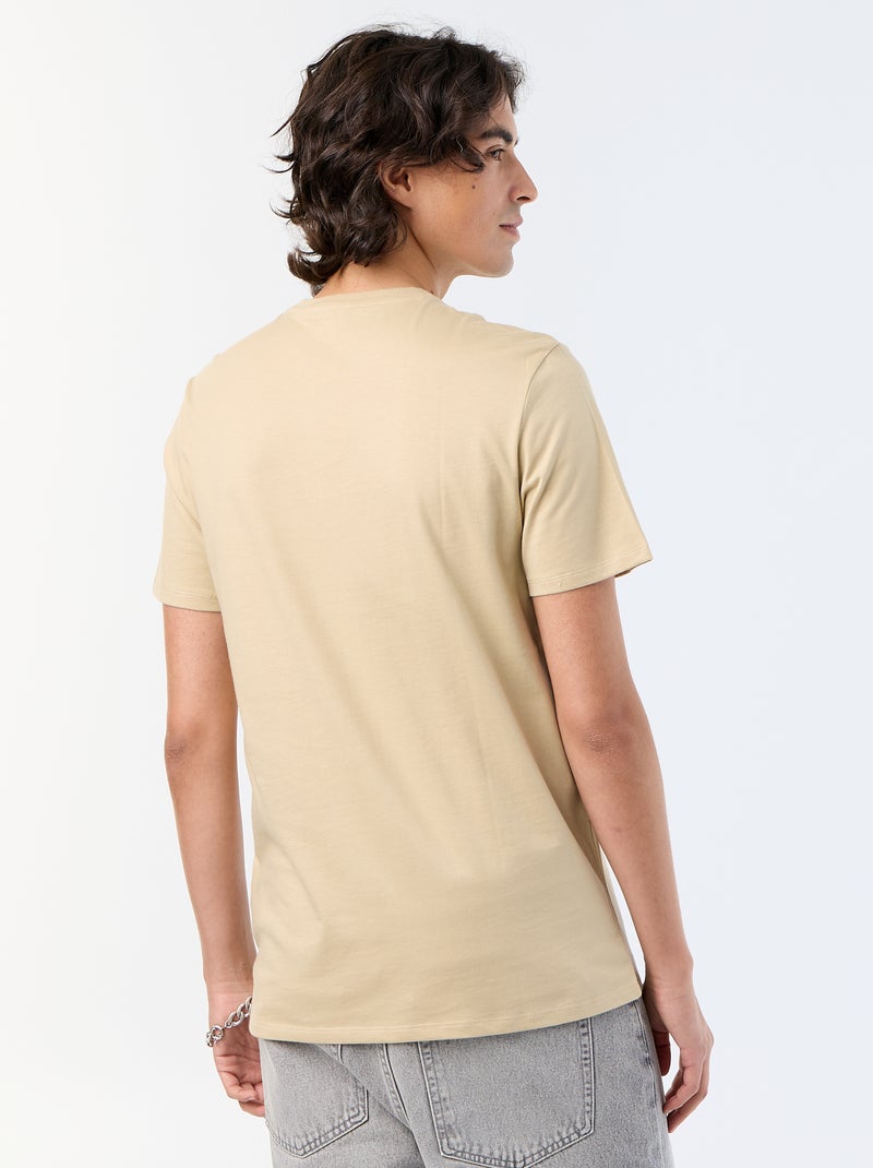 T-shirt met korte mouwen en print Biege - Kiabi