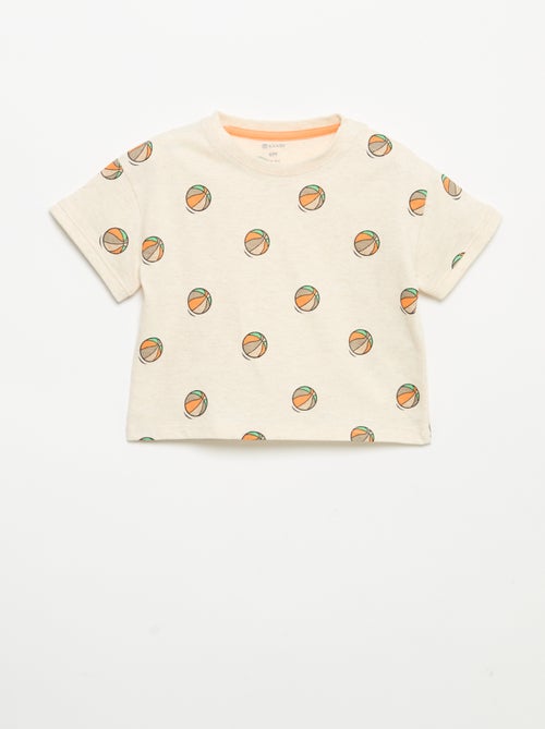 T-shirt met korte mouwen en print - Kiabi