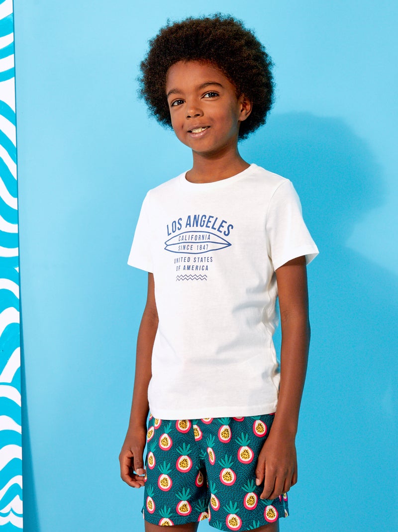 T-shirt met korte mouwen en print BIEGE - Kiabi
