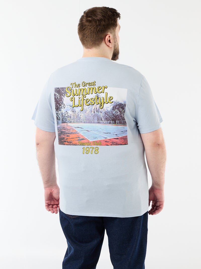 T-shirt met korte mouwen en print Blauw - Kiabi