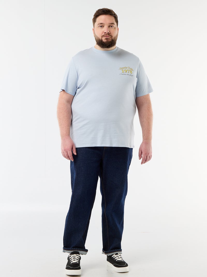 T-shirt met korte mouwen en print Blauw - Kiabi