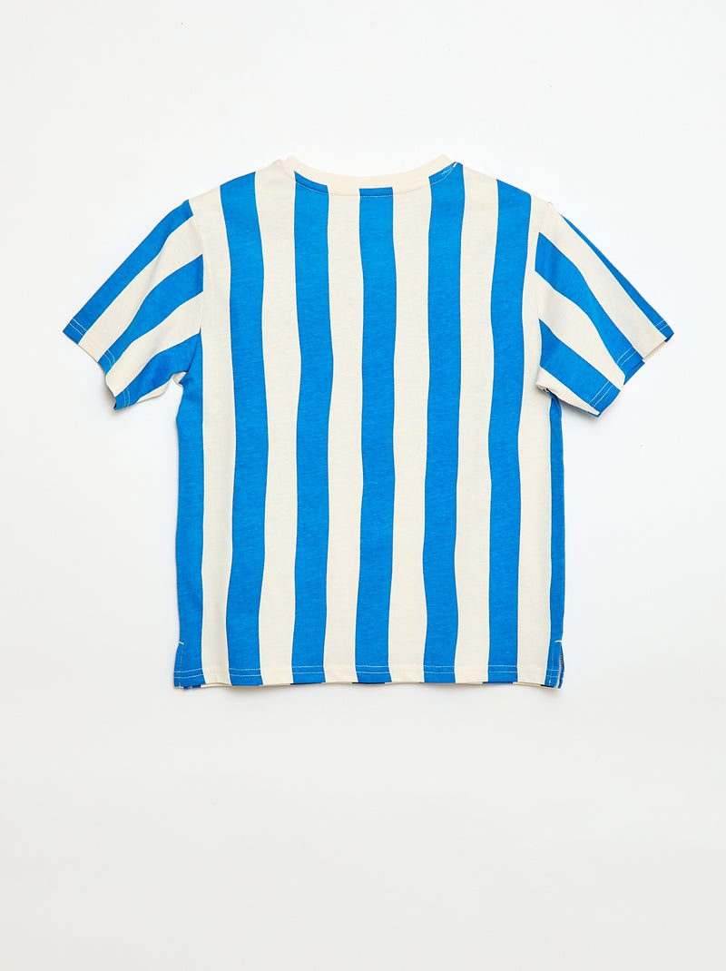 T-shirt met korte mouwen en print Blauw - Kiabi