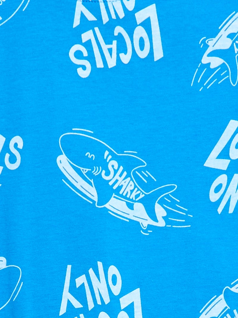 T-shirt met korte mouwen en print Blauw - Kiabi