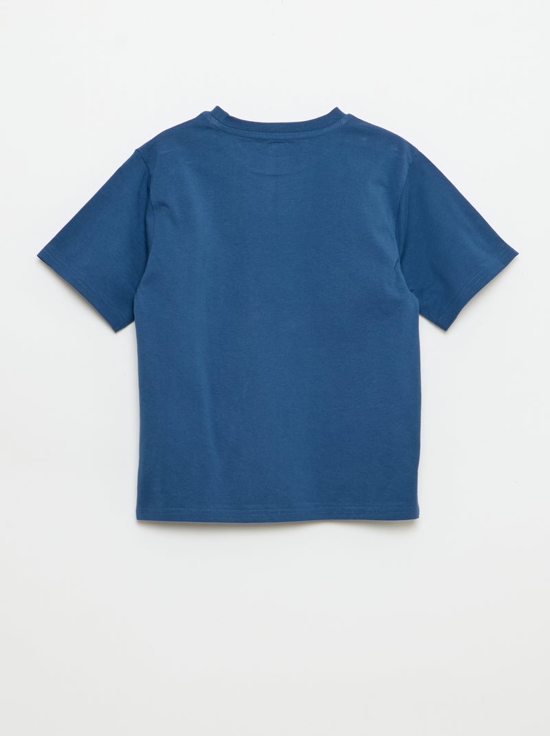 T-shirt met korte mouwen en print Blauw - Kiabi