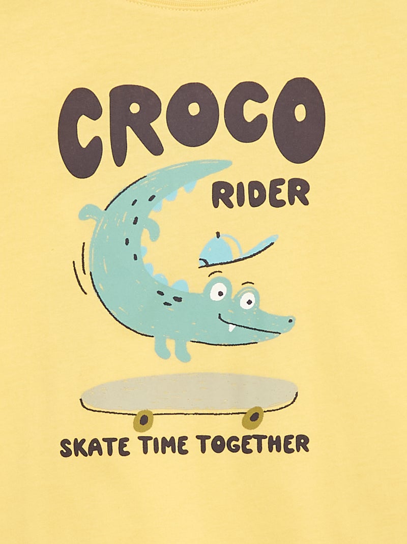 T-shirt met korte mouwen en print Geel - Kiabi