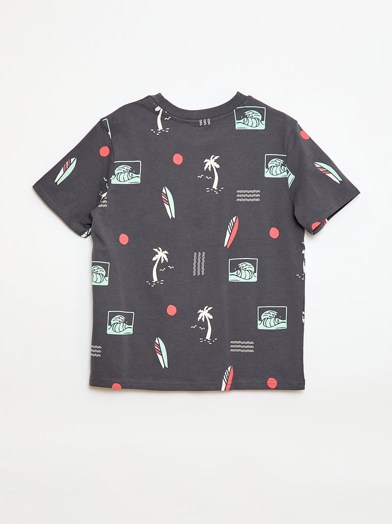 T-shirt met korte mouwen en print Grijs - Kiabi