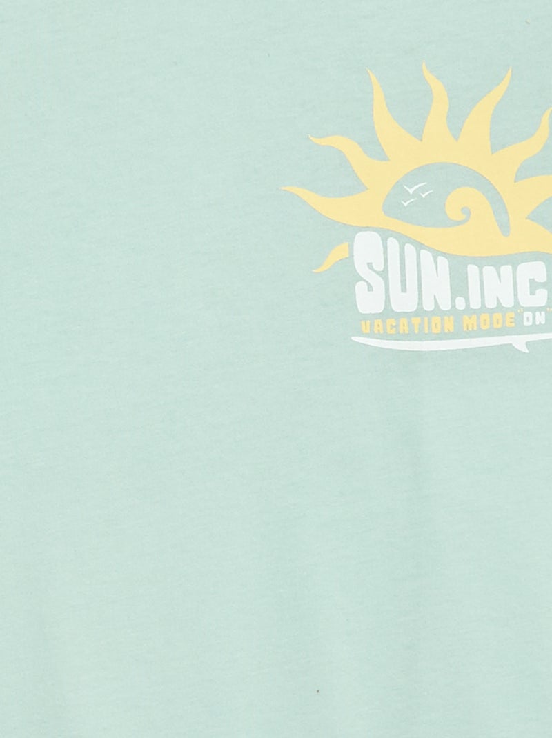 T-shirt met korte mouwen en print Groen - Kiabi