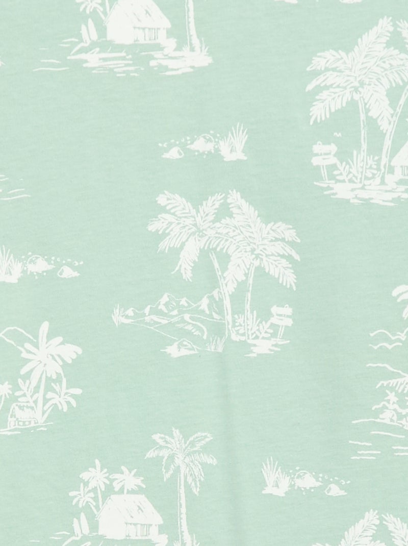 T-shirt met korte mouwen en print Groen - Kiabi