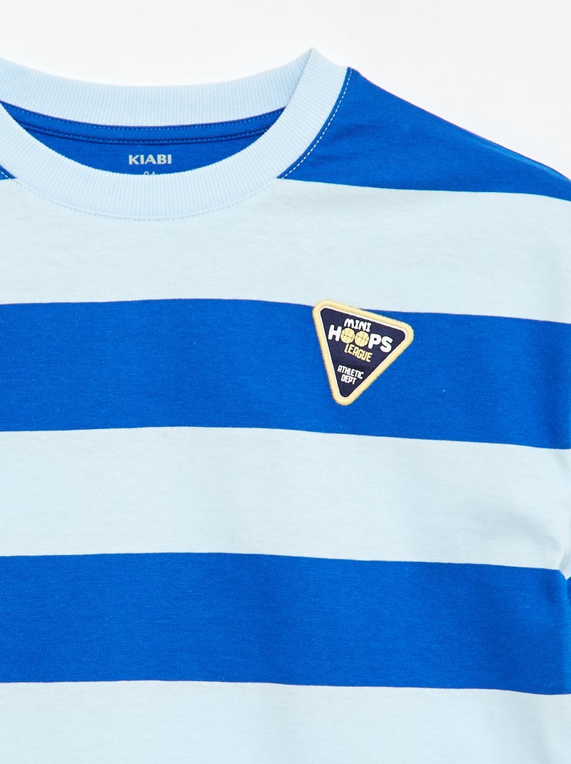 T-shirt met korte mouwen en print op de voorkant Blauw - Kiabi