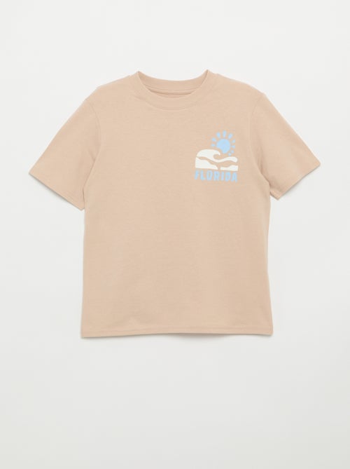 T-shirt met korte mouwen en print op voor- en achterkant - Kiabi T-shirt met korte mouwen en print op voor- en achterkant - Kiabi