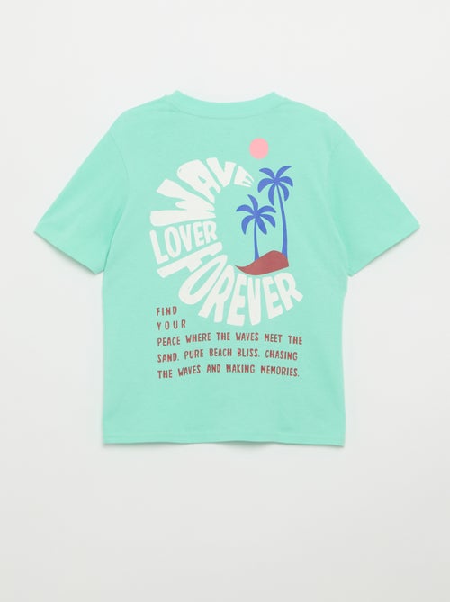 T-shirt met korte mouwen en print op voor- en achterkant - Kiabi T-shirt met korte mouwen en print op voor- en achterkant - Kiabi
