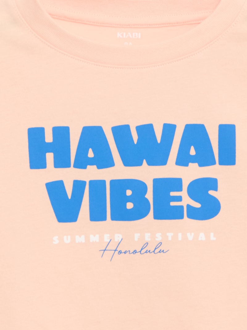 T-shirt met korte mouwen en print Oranje - Kiabi