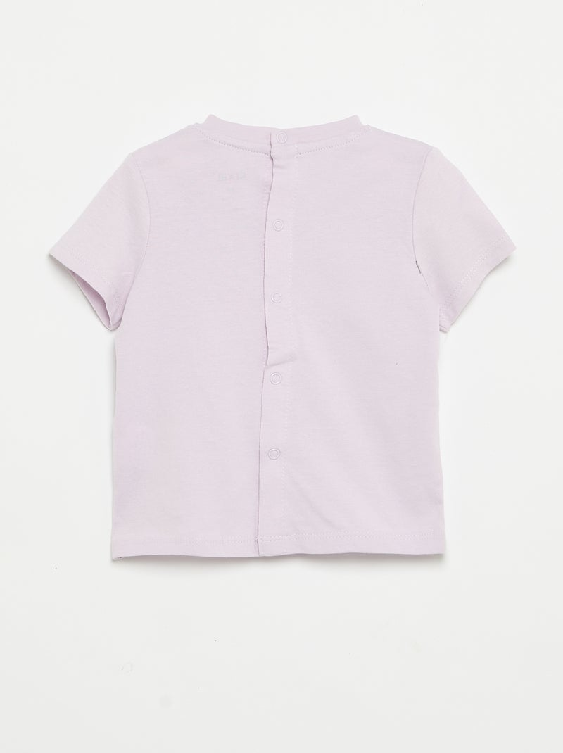 T-shirt met korte mouwen en print Paars - Kiabi