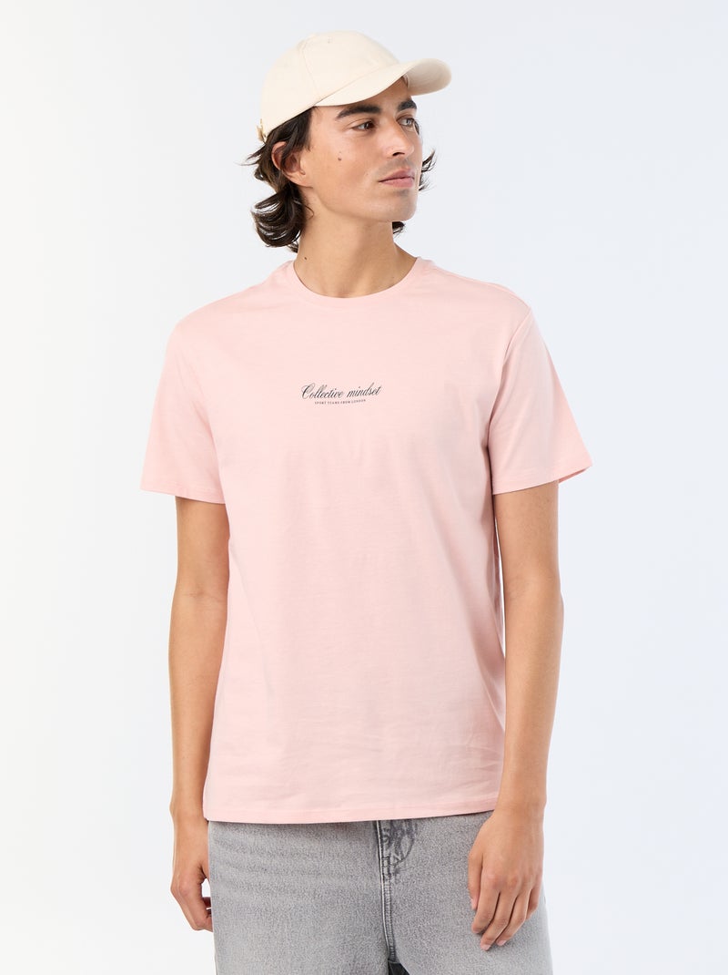 T-shirt met korte mouwen en print Rose - Kiabi
