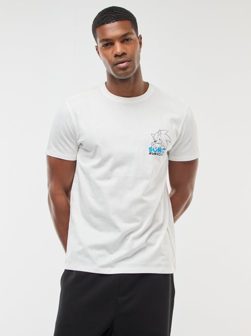 T-shirt met korte mouwen en print voor en achter 'Sonic' - Kiabi