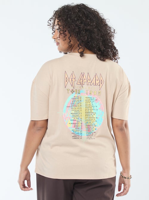 T-shirt met korte mouwen en print voor/achter 'Def Leppard' - Kiabi