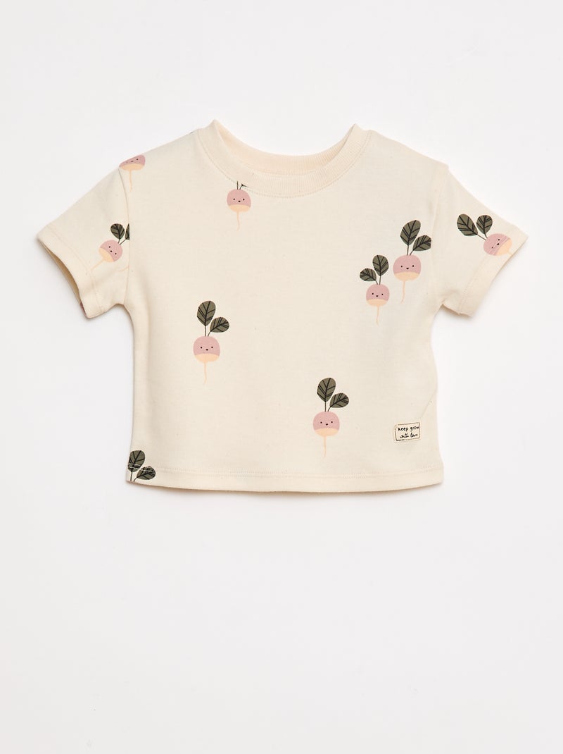 T-shirt met korte mouwen en print WIT - Kiabi