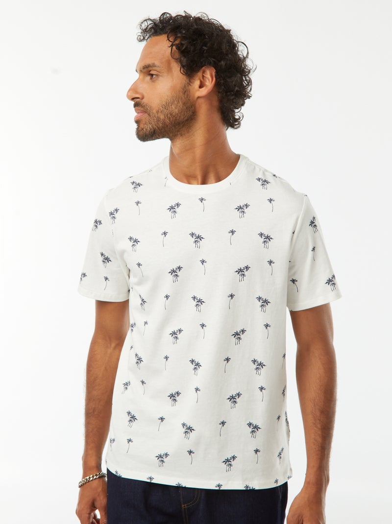 T-shirt met korte mouwen en print Wit - Kiabi