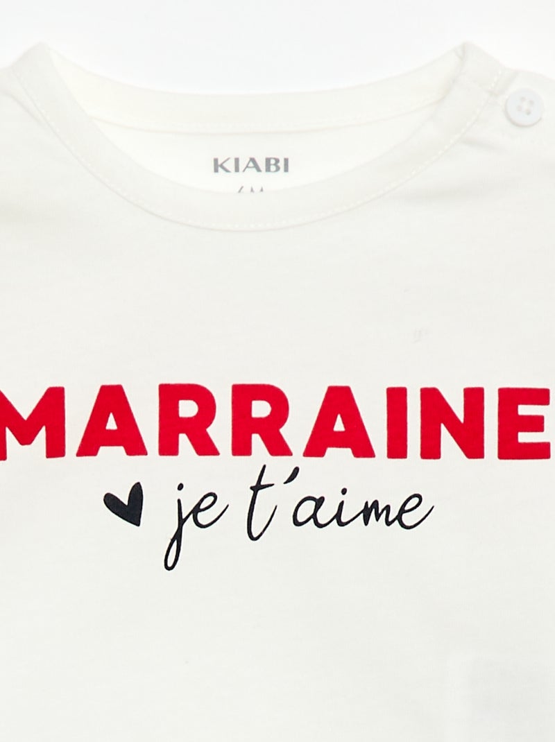 T-shirt met korte mouwen en print Wit - Kiabi