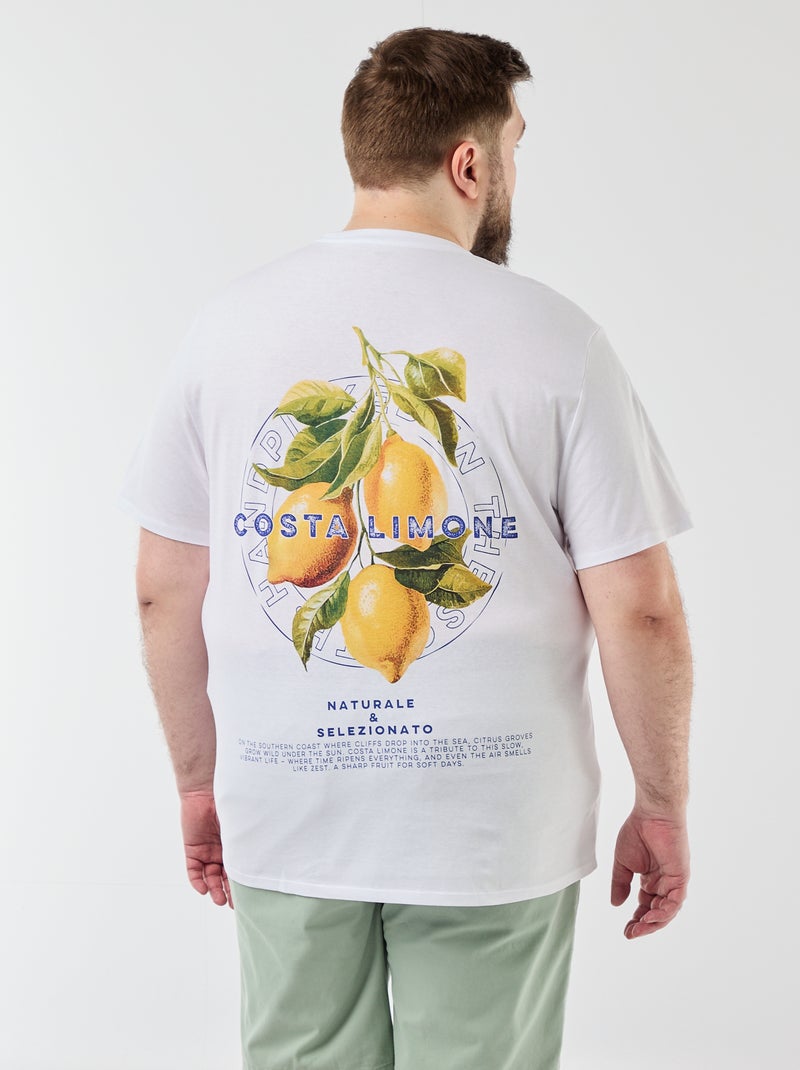 T-shirt met korte mouwen en print Wit - Kiabi