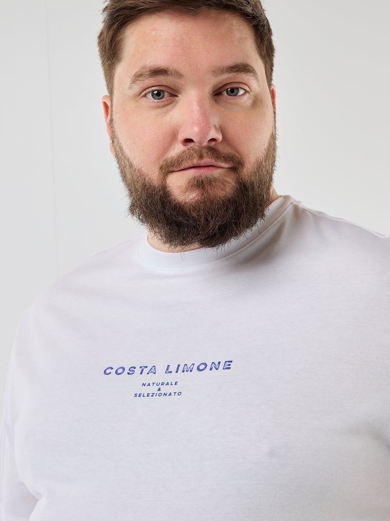 T-shirt met korte mouwen en print Wit - Kiabi