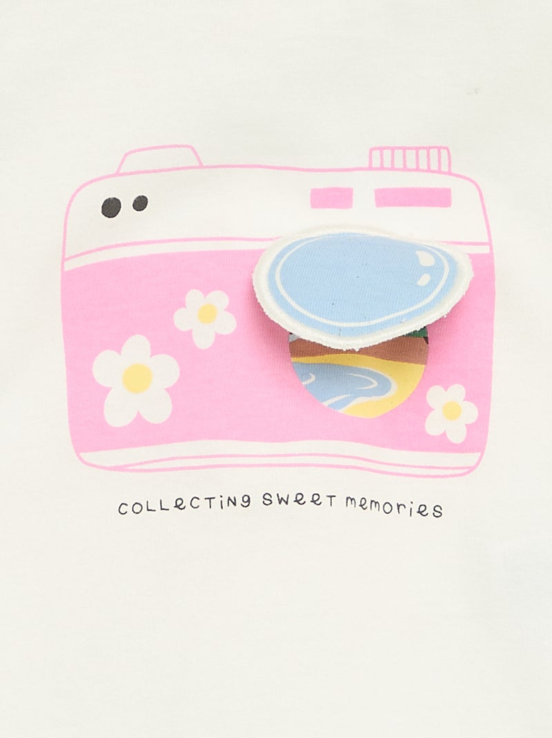 T-shirt met korte mouwen en print Wit - Kiabi