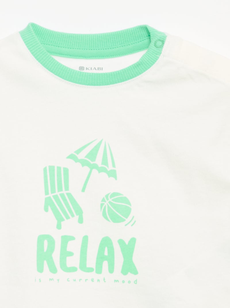 T-shirt met korte mouwen en print Wit - Kiabi