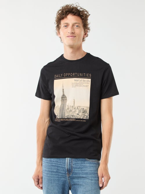 T-shirt met korte mouwen en print - Kiabi
