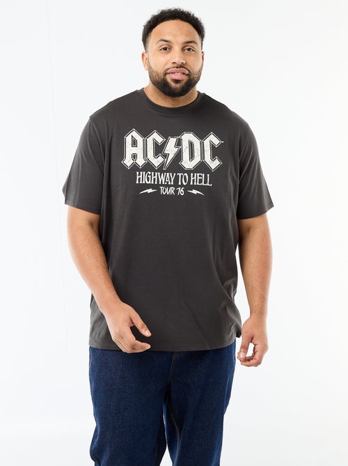 T-shirt met korte mouwen en ronde hals 'ACDC' van katoen - Kiabi