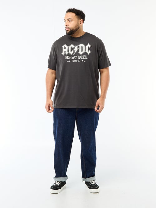 T-shirt met korte mouwen en ronde hals 'ACDC' van katoen - Kiabi