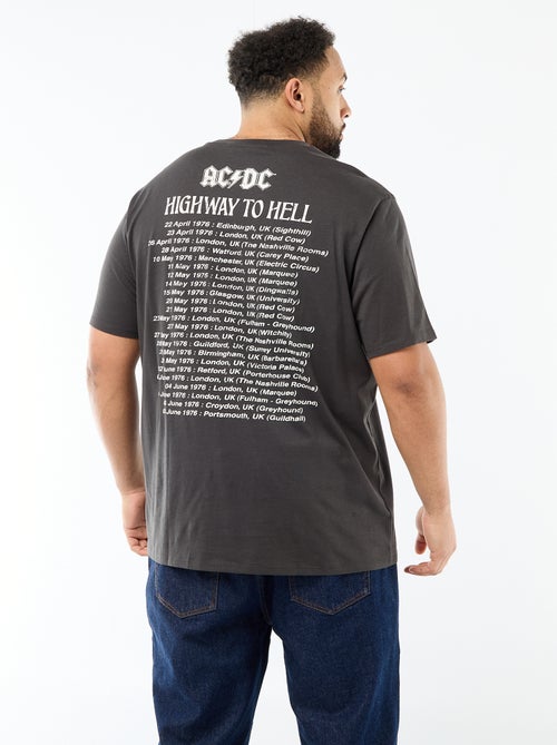 T-shirt met korte mouwen en ronde hals 'ACDC' van katoen - Kiabi