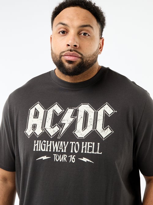 T-shirt met korte mouwen en ronde hals 'ACDC' van katoen - Kiabi