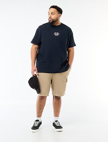 T-shirt met korte mouwen en ronde hals van jacquardkatoen