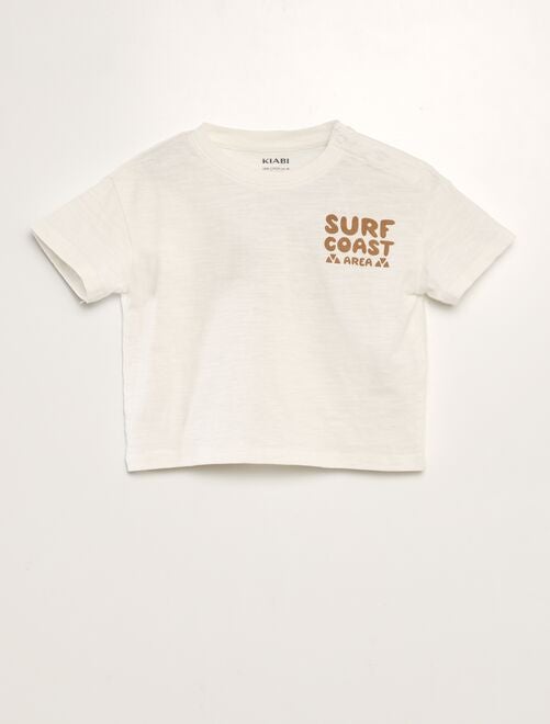 T-shirt met korte mouwen en surfprint - Kiabi