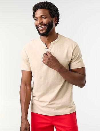 T-shirt met korte mouwen en tuniekkraag