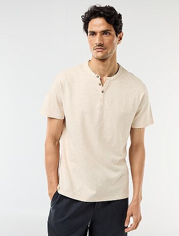 T-shirt met korte mouwen en tuniekkraag