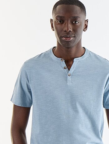 T-shirt met korte mouwen en tuniekkraag