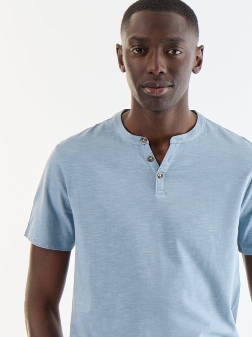 T-shirt met korte mouwen en tuniekkraag - Kiabi
