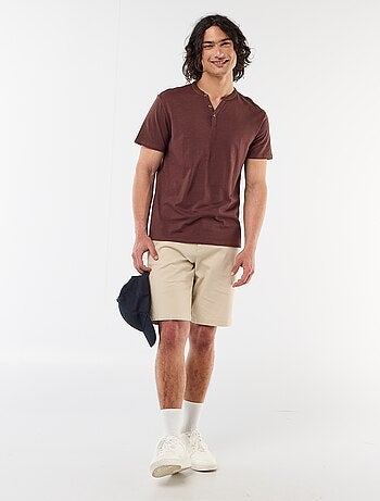 T-shirt met korte mouwen en tuniekkraag