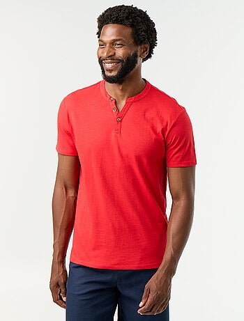 T-shirt met korte mouwen en tuniekkraag