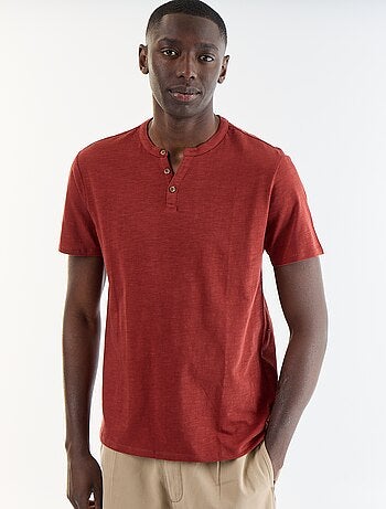 T-shirt met korte mouwen en tuniekkraag